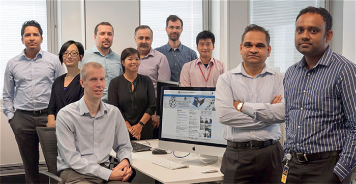 The Web Team was responsible for the upgrade of the Reserve Bank website (back, from left) Ivan Jimenez, Sally Lloyd, Marat Yeshtukov, Belinda Chung, Bhuvnesh Chaudhry (Manager), Jens Korff, Oscar Cao (front, from left) Matt Bretag, Raj Kannori and Karthik Poobalu, January 2016