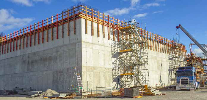 (Top) The National Banknote Site, which took roughly 20 months to complete, under construction in June 2016; (above) Some of the key people involved in the planning, design and construction of the National Banknote Site at the unveiling ceremony: (front, from left) Michael Walker, Lindsay Boulton, Peter Billimoria (Watpac), Frank Campbell, Michele Bullock, Philip Lowe, Simon Page and Kate Reily; (second row, centre) Michael Andersen (left) and Ed Jacka, April 2017