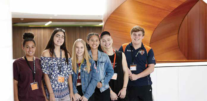 Indigenous students from the University of Sydney's Wingara Mura-Bunga Barrabugu program who did some intensive economics immersion with Bank economists, Sydney, January 2018