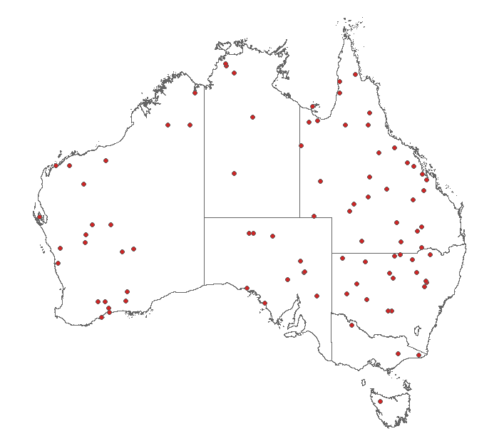 Figure 4: Bank@Post Outlets Further than 50 Kilometres from Nearest ADI Branch