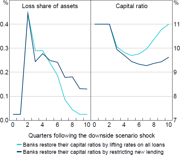 Figure 6: Effect of the Downside Scenario on Key Banking Sector Variables